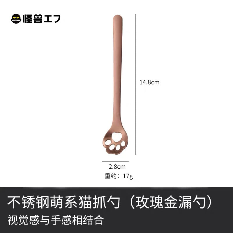 MONSTERWARE Open Cat Paw Spoon - Rose Gold