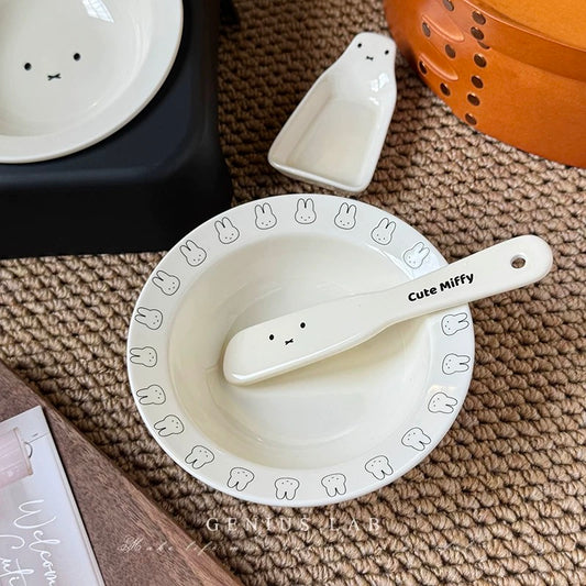 Miffy Bowl and Spoon Set for Cats and Dogs 200mL