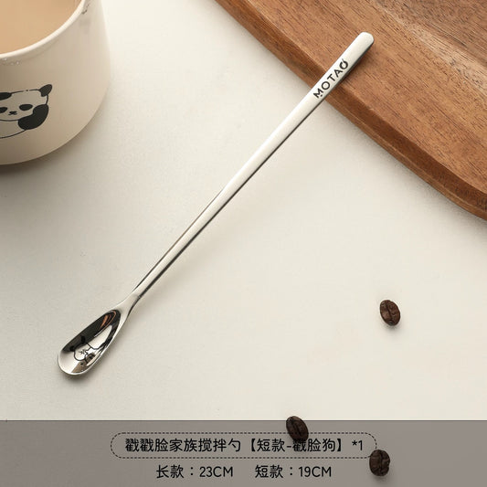 Cute Cat and Dog Design Coffee Spoon