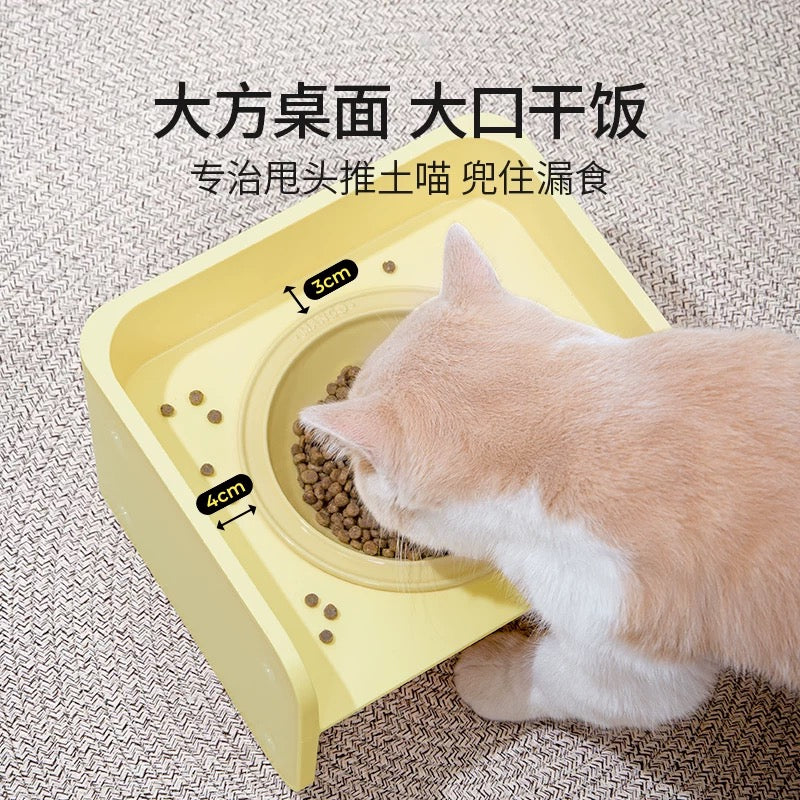 MANGO Bowl and Stand Set for Cats and Dogs in Pink and Brown