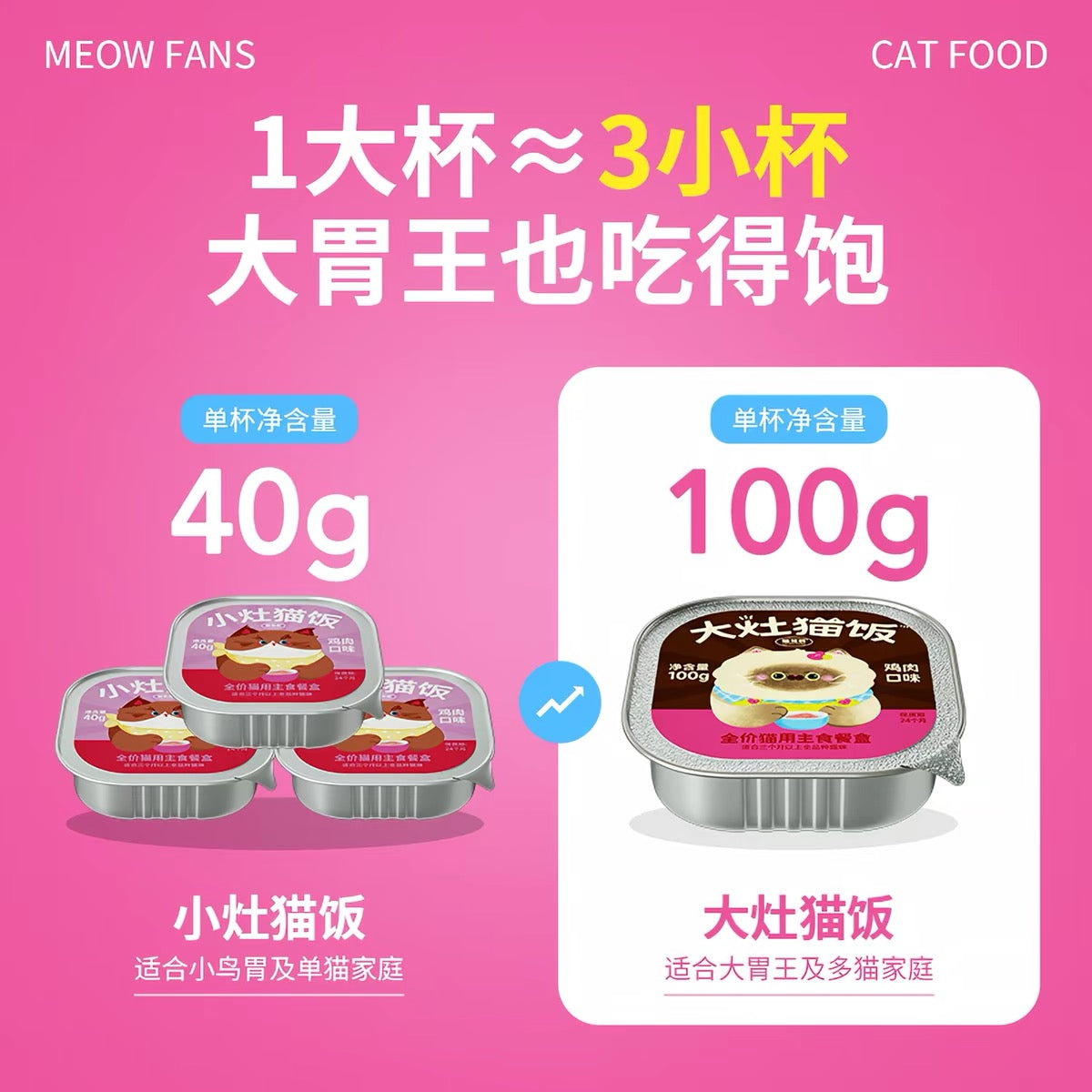 MeowFans Big Stove Meal Box Complete Food for Cats and Kittens 100g