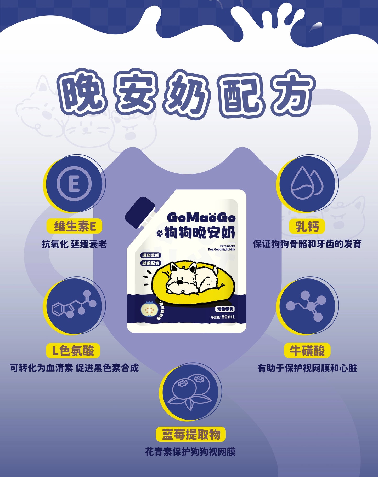 GoMaoGo Good Morning & Good Night Milk for Cats and Dogs 80mL