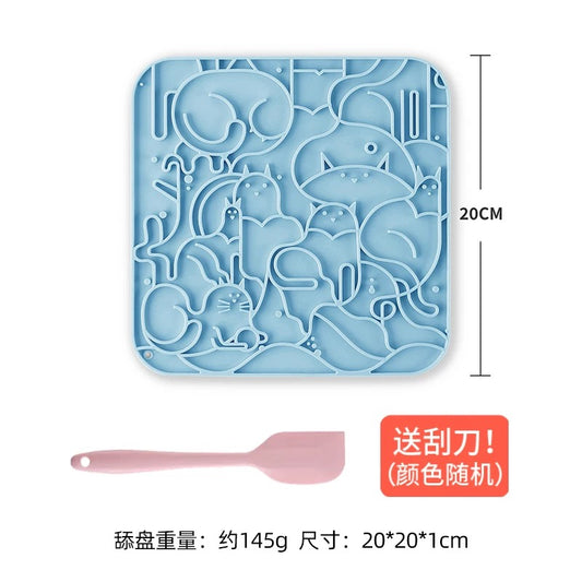 Silicone Lick Mat for Cats and Dogs Cat Pattern