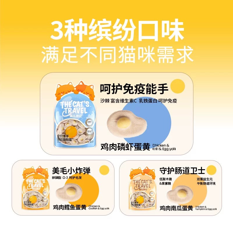 The Cat's Travel Freeze-Dried Poached Egg Complete Food for Cats 24g