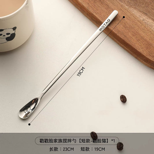 Cute Cat and Dog Design Coffee Spoon