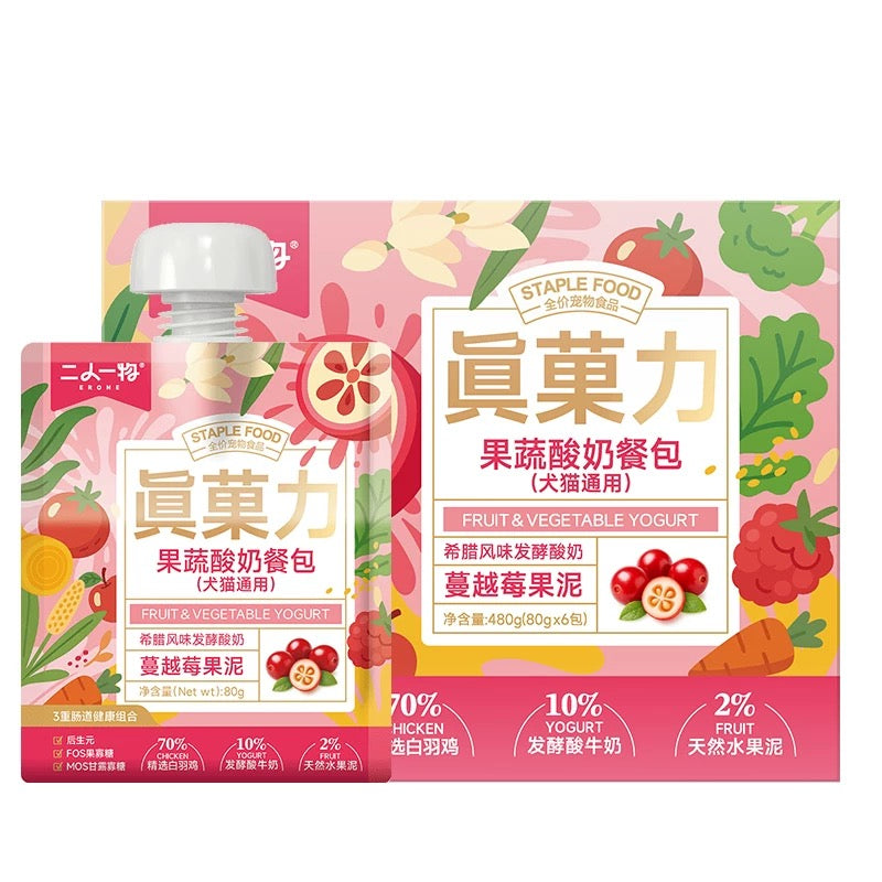 ErOne Yogurt Pouch Complete Food for Cats and Dogs 80g